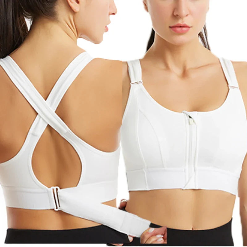 LuxeLoop Zip-Front High Support Sports Bra
